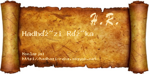 Hadházi Réka névjegykártya